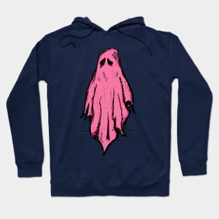 Pink Strawberry Ghost Spooky Cute Halloween Drawing Hoodie